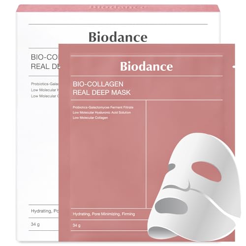 BIODANCE Bio-Collagen Real Deep Mask, Hydrating Overnight Hydrogel Mask, Pore Minimizing, Elasticity Improvement, 34g x4ea BIODANCE