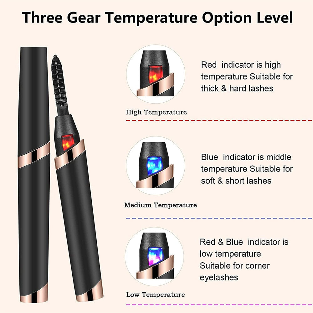 Heated Eyelash Curlers - Fast Heat up Within 10s - 24 Hours Long Lasting - Rechargeable Electric Eyelash Curler with Type-C, with 4 Heating Modes Anti-Burn Mini Lash Curler with LED Display-White Beaut Fate