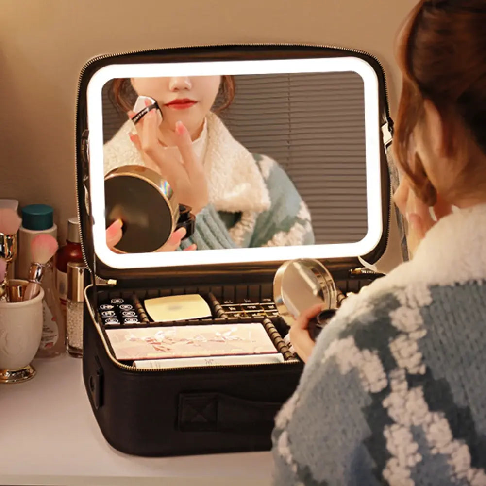 Smart LED Cosmetic Case with Mirror Beaut Fate