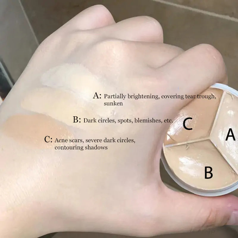 3-Color Concealer Palette Cream Beaut Fate