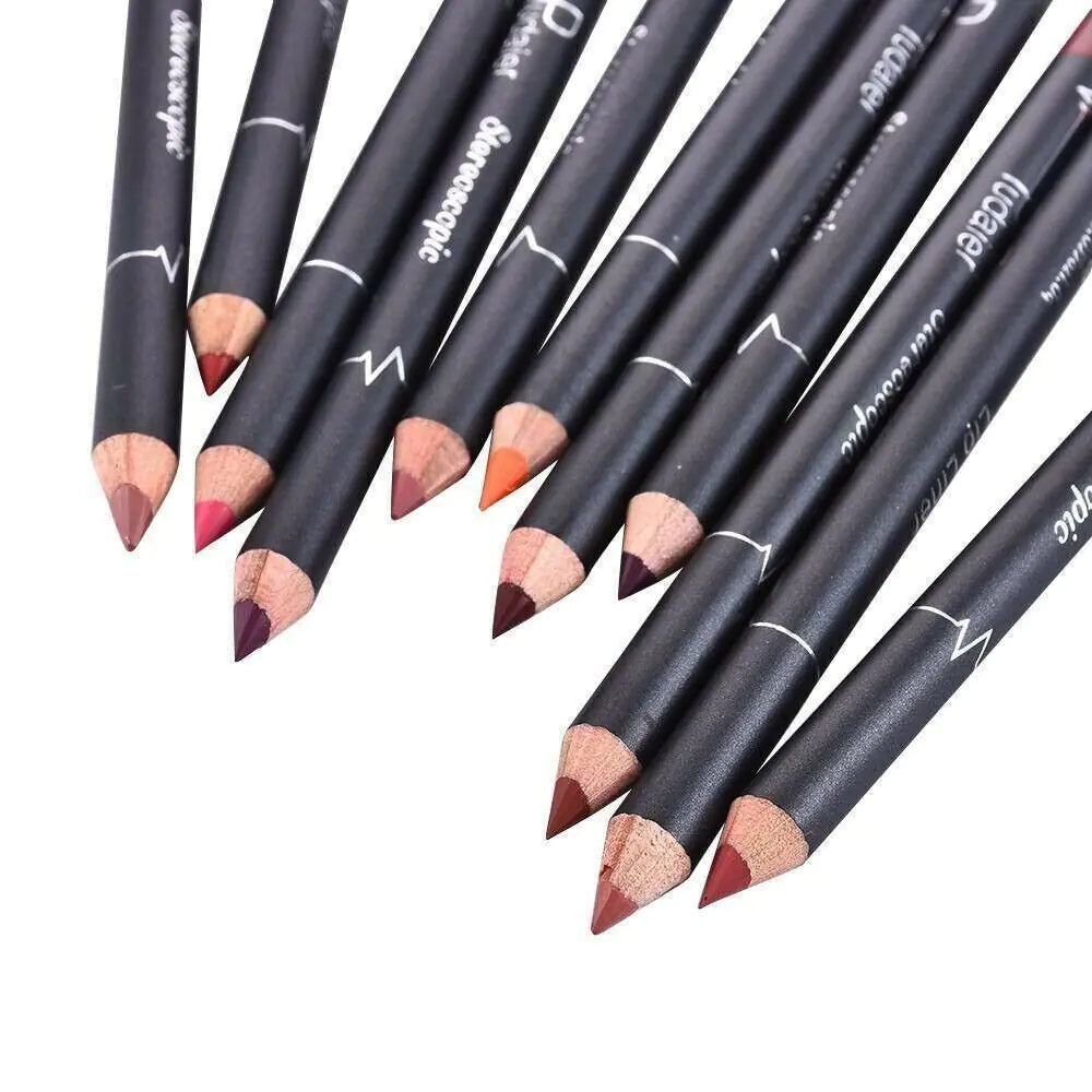 12Pcs Women Waterproof Lipstick Long Lasting Matte Lip Liner Pencil Lip Pen Set Beaut Fate