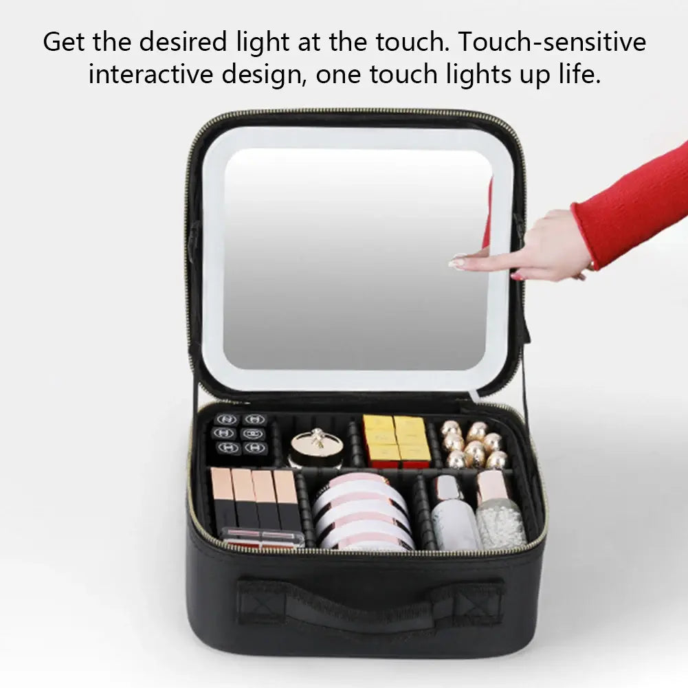 Smart LED Cosmetic Case with Mirror Beaut Fate
