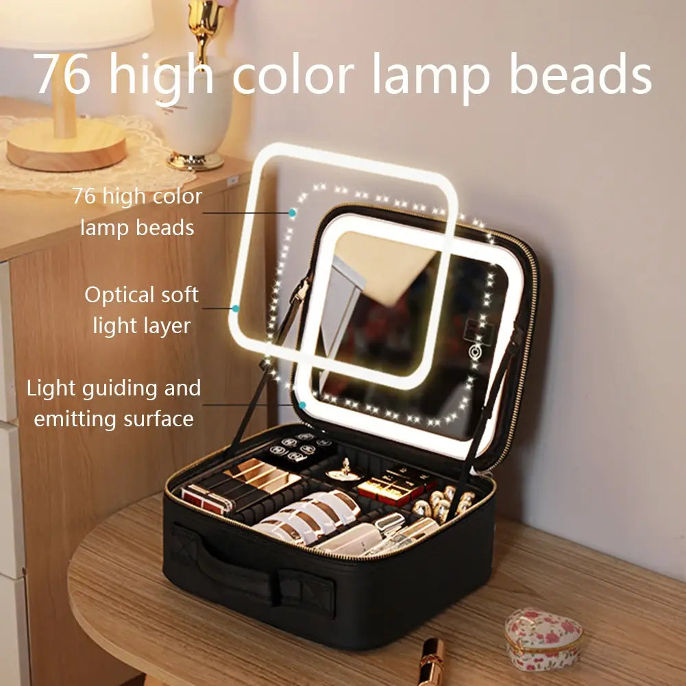 Smart LED Cosmetic Case with Mirror Beaut Fate