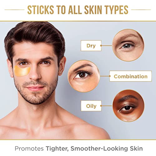 DERMORA 24K Gold Eye Mask– 50 Pairs Eye Gels - Puffy Eyes and Dark Circles Treatments – Look Less Tired and Reduce Wrinkles and Fine Lines Undereye, Revitalize and Refresh Your Skin. DERMORA
