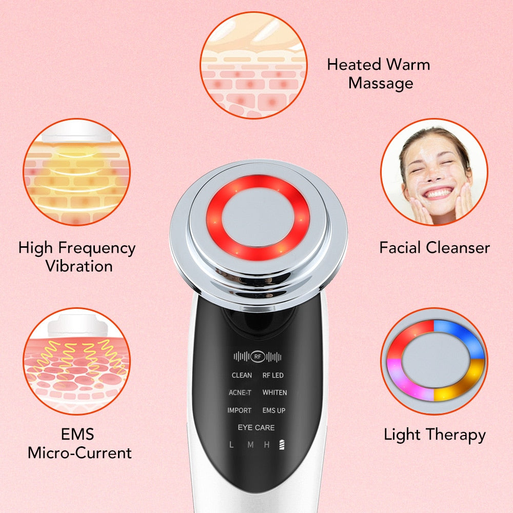 7 in 1 Face Lift Device RF Microcurrent Skin Beaut Fate
