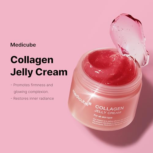 Medicube Collagen Jelly Cream- Niacinamide & Freeze-Dried Hydrolyzed Collagen - Boosts skin's barrier hydration and gives 24h Glow & Lifted Look - No artificial color, Korean skincare (3.71 fl.oz.) Medicube