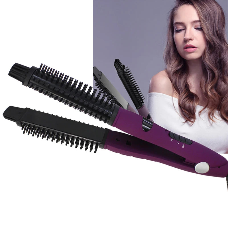 Hair Straightener & Curler Brush Iron Beaut Fate